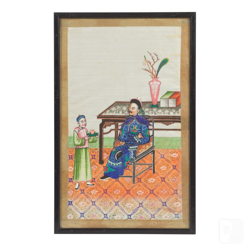 中國畫家 十九世紀 室内人物一組十二幅 水粉紙本 鏡框 | CHINESE ARTIST (19TH CENTURY) - 图7